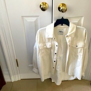 Zara white corduroy over shirt